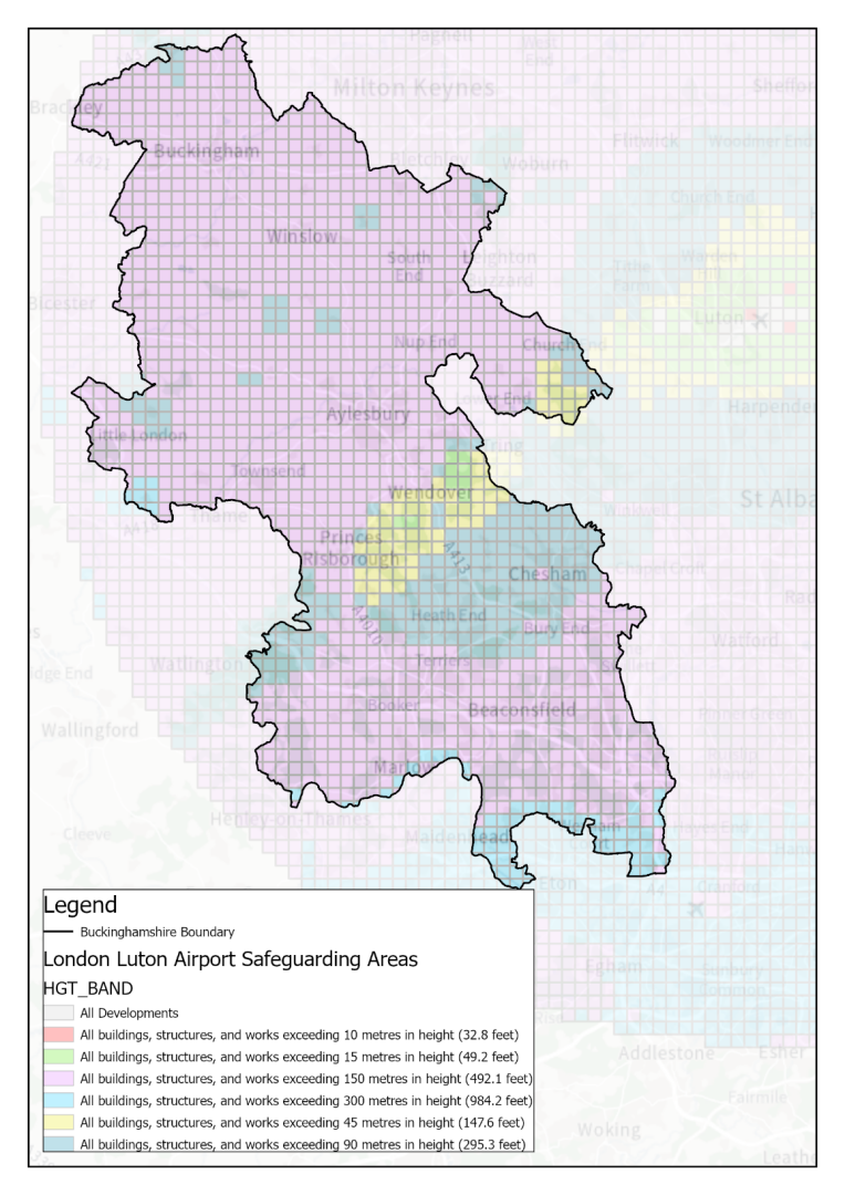 London Luton safeguarding areas.