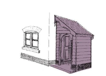 Diagram of a house with a historic porch