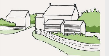 Diagram of rural garages