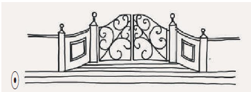 Illustration of an over elaborated and well designed entrance.