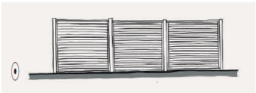 Illustration of a close-boarded fencing