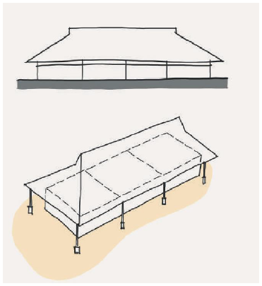 Two diagrams depicting traditional barn designs