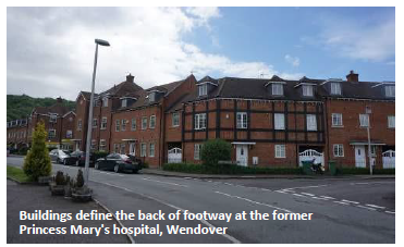 Image of the buildings at the back of the footway at the former Princess Mary's hospital, Wendover