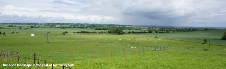 Picture of the open landscape in the east of Aylesbury Vale