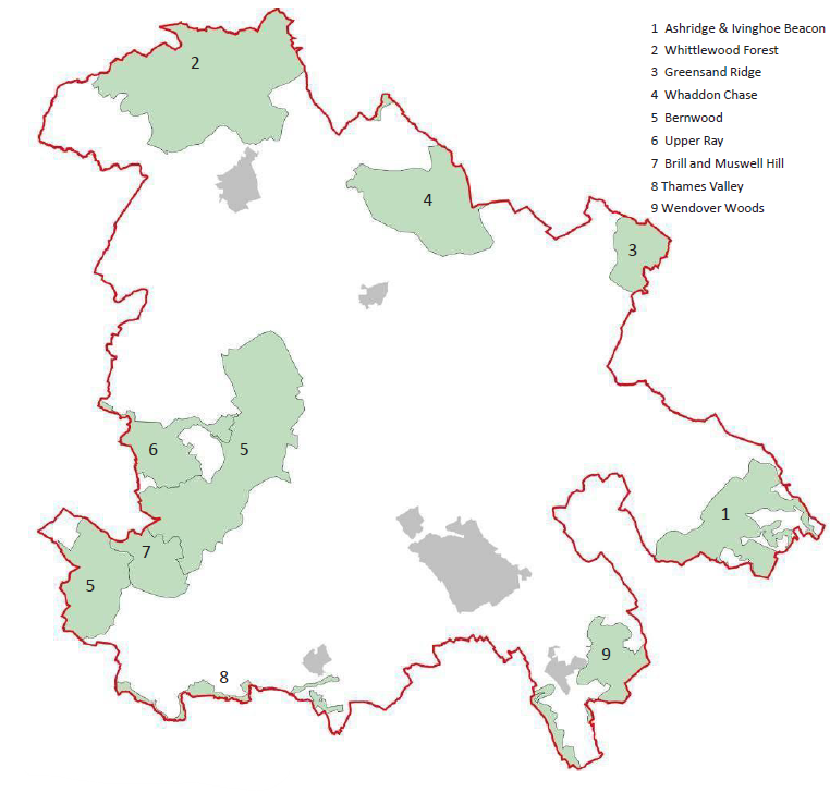map marking Biodiversity opportunity areas