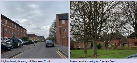 2.5.1 Higher density housing off Wendover Road and Lower density housing on Eskdale Road