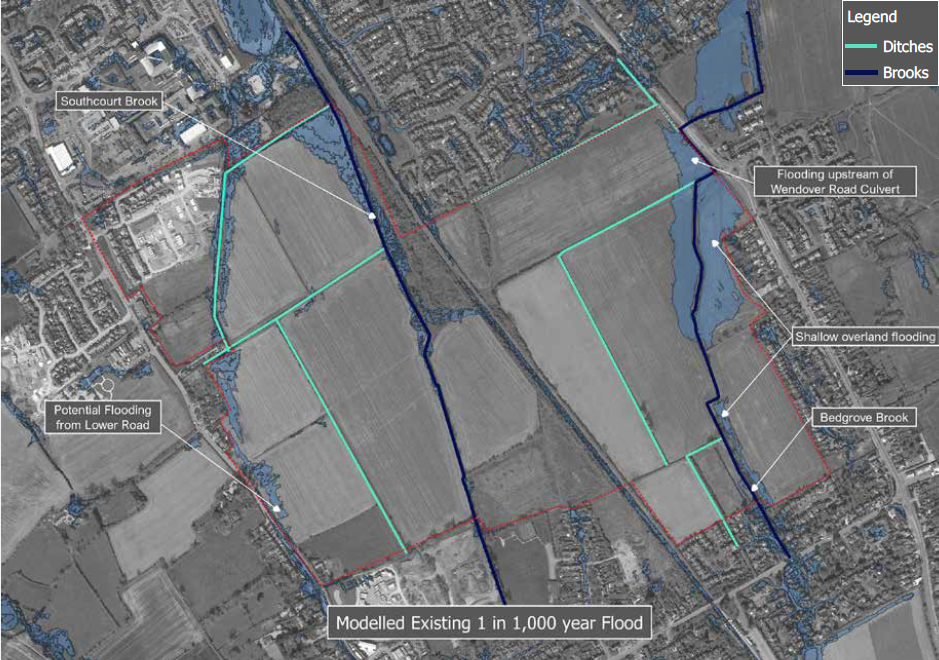 2.8  Modelled Existing 1,000 Year Flood and Ditches Plan
