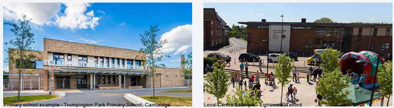 4.4.2 Primary school example - Trumpington Park Primary School, Cambridge' and Local Centre Example - Lightmore, Telford
