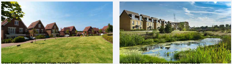 4.4.2 Green Edges Example - Bolnore Village, Haywards Heath and Western Buffer Example - Oakgrove Village, Milton Keynes