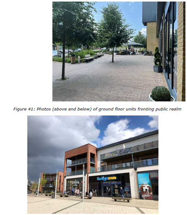 Figure 41: Photos (above and below) of ground floor units fronting public realm