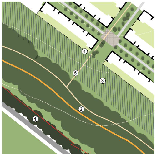 Figure 50: Sketch plan and principles for Western Edge (North of Shenley Road) (interim)
