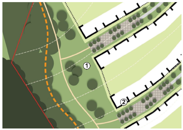 Figure 56: Sketch plan and principles for Western Edge (South of Shenley Road) with Outer Link