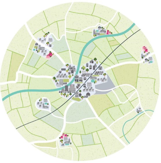 Image showing Approach 6. New houses built in villages.